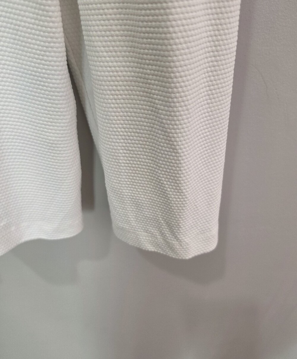 J.McLaughlin Long Sleeve Waffle Texture Polo Shirt White Blue Gingham Size XL - Picture 5 of 12